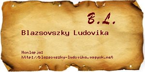 Blazsovszky Ludovika névjegykártya